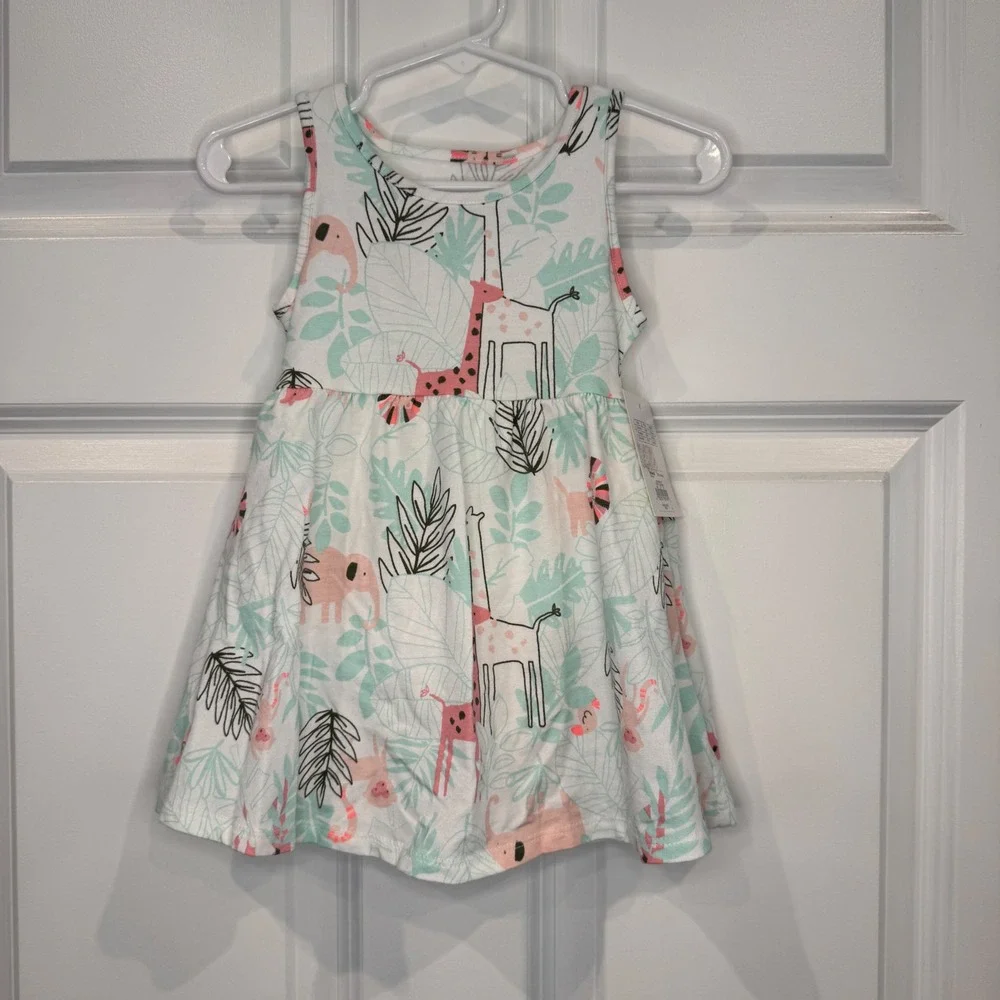 Jumping Beans Baby Girls Safari‎ Animal  Dress with Bloomers Size 12 Months